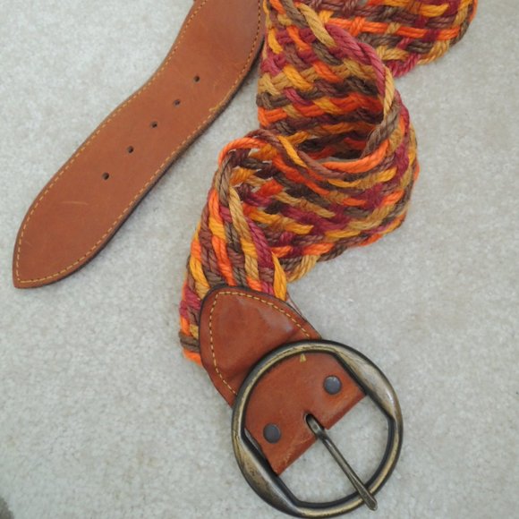 Belt Size 32 Multicolor Braided Rope/Leather Harness Buckle by Fife & Drum Paris main image 13